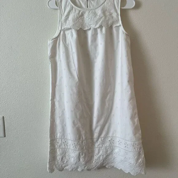 Gap Women's Scalloped-Yoke Eylet Dress Size SP White - Picture 5 of 11